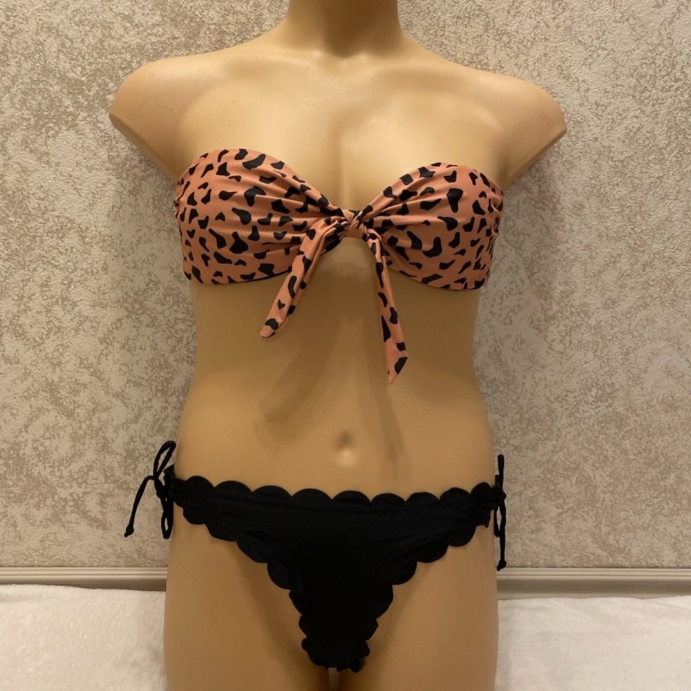 SHEIN Brown and Black Animal Print Bikini Set